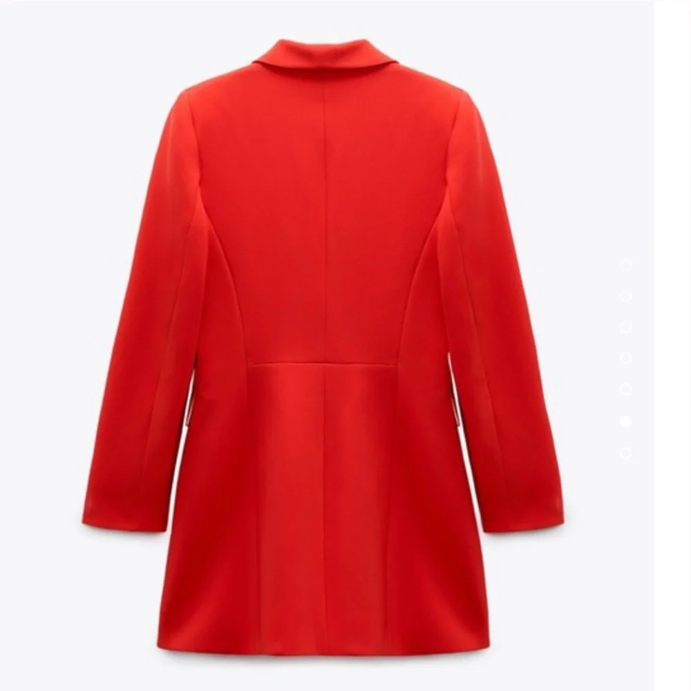 Zara Double Breasted Long Blazer Red Bloggers Favorite - Picture 10 of 15